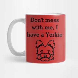 Yorkie flex (blk text) Mug